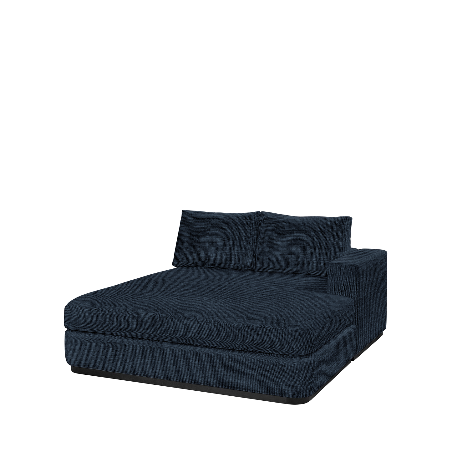 ATLAS 160 Lounge Bed arm rest right with rocco dark blue  textile