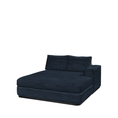 ATLAS 160 Lounge Bed arm rest right with rocco dark blue  textile
