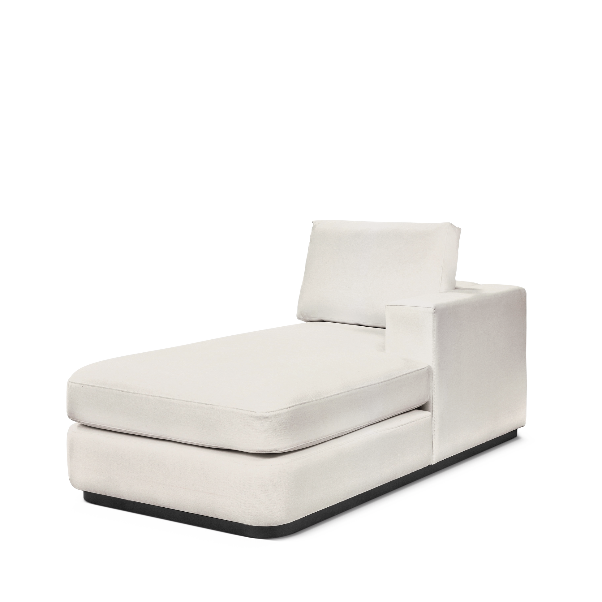 ATLAS 90 Lounge Bed arm rest right with bolt white textile 