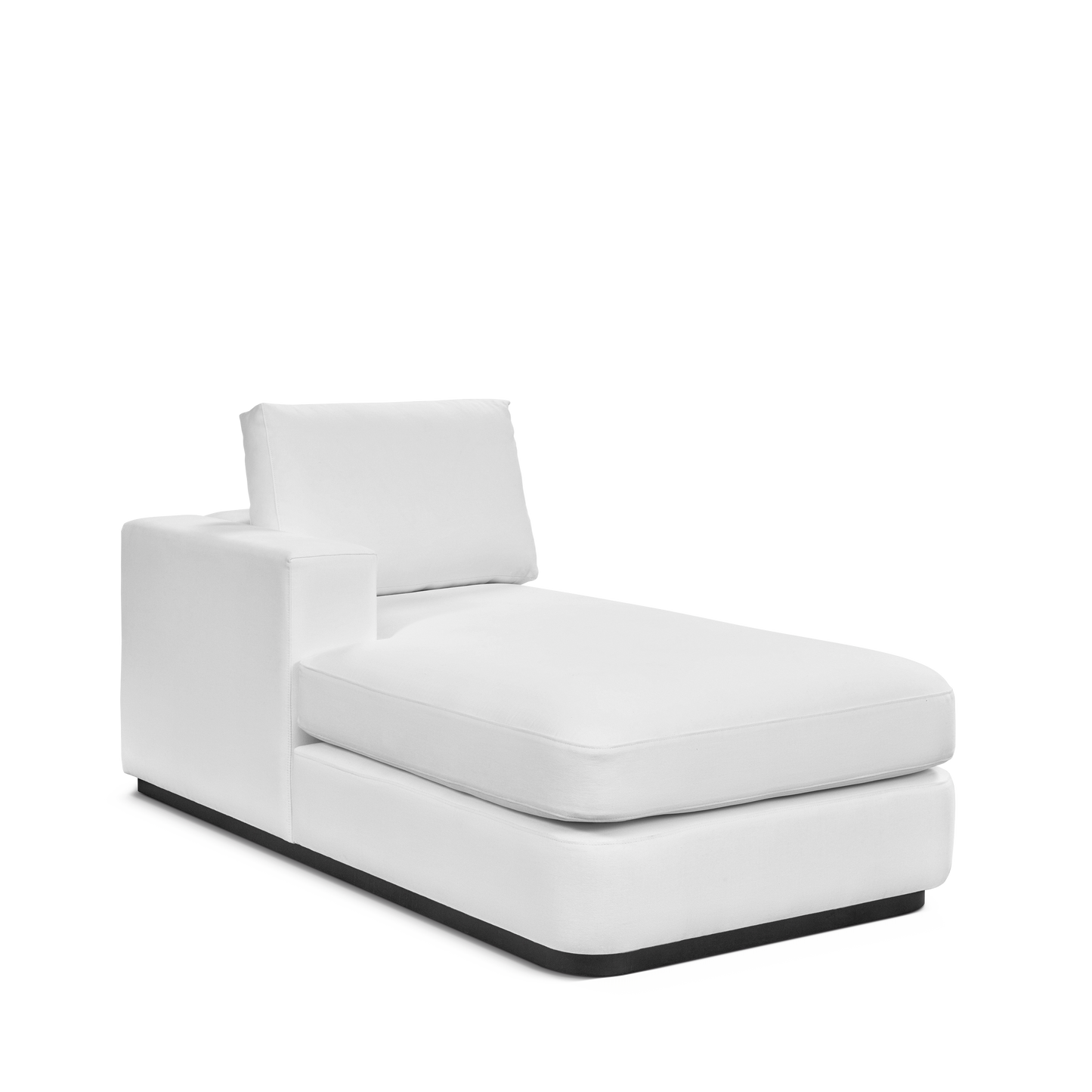 ATLAS 90 Lounge Bed arm rest left with linara white textile 