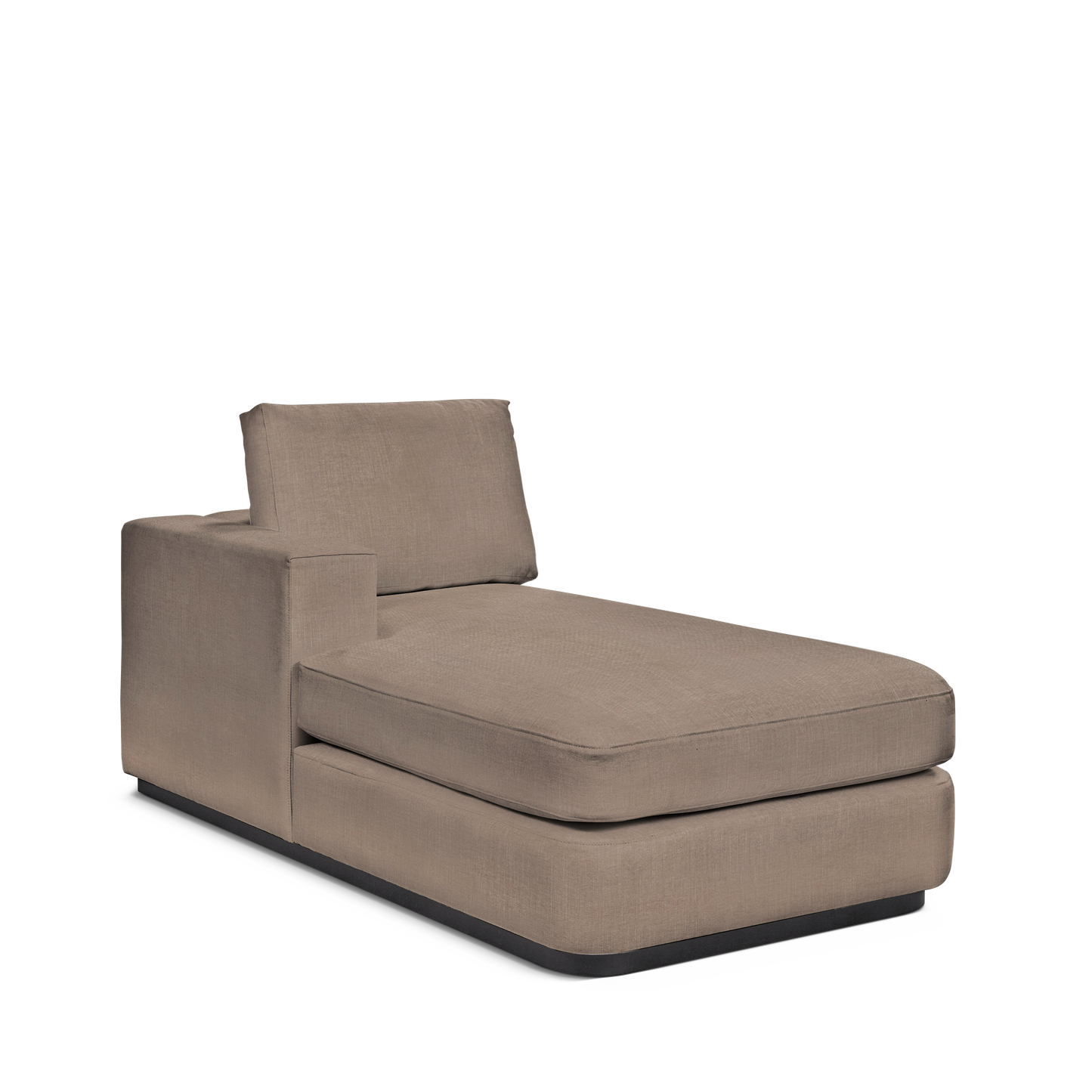 ATLAS 90 Lounge Bed arm rest left with light brown textile