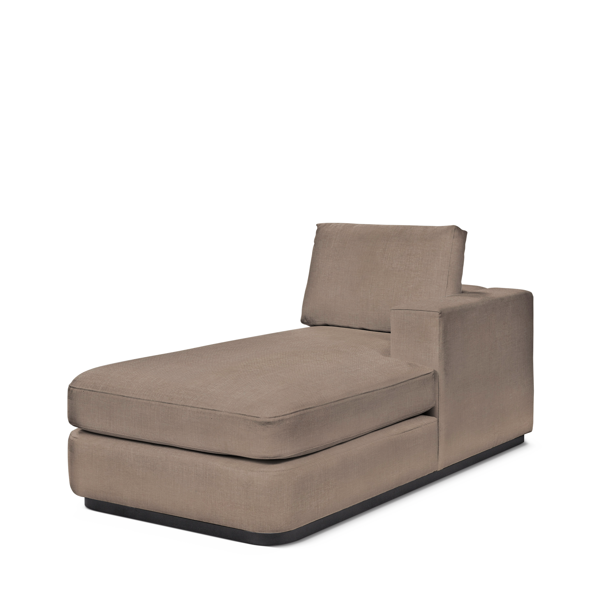 ATLAS 90 Lounge Bed arm rest right with linara brown textile