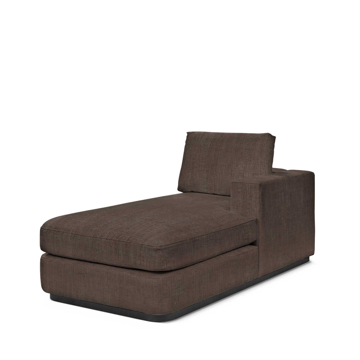ATLAS 90 Lounge Bed arm rest right with warm grey textile 