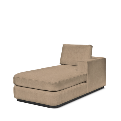 ATLAS 90 Lounge Bed arm rest right with khaki textile