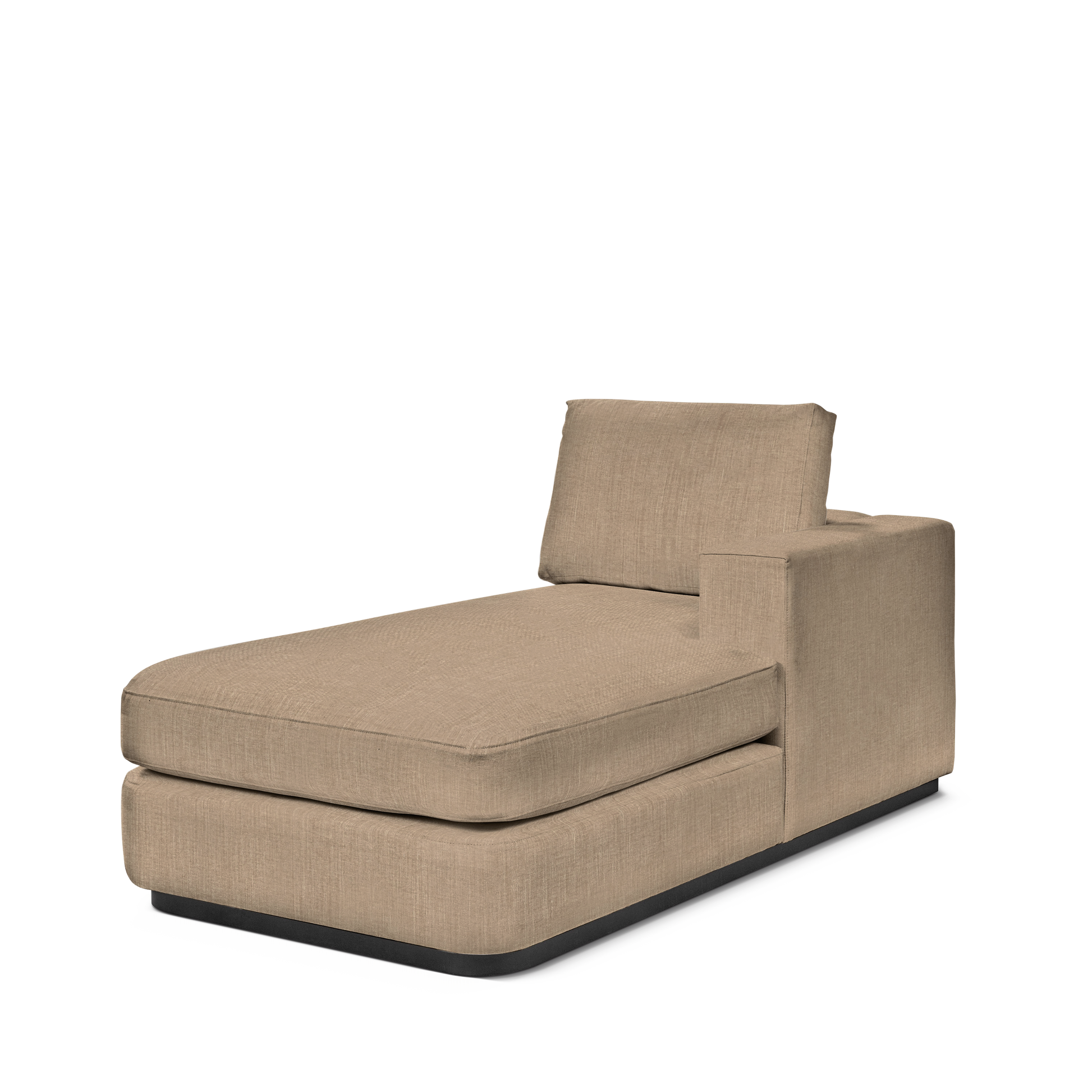 ATLAS 90 Lounge Bed arm rest right with khaki textile