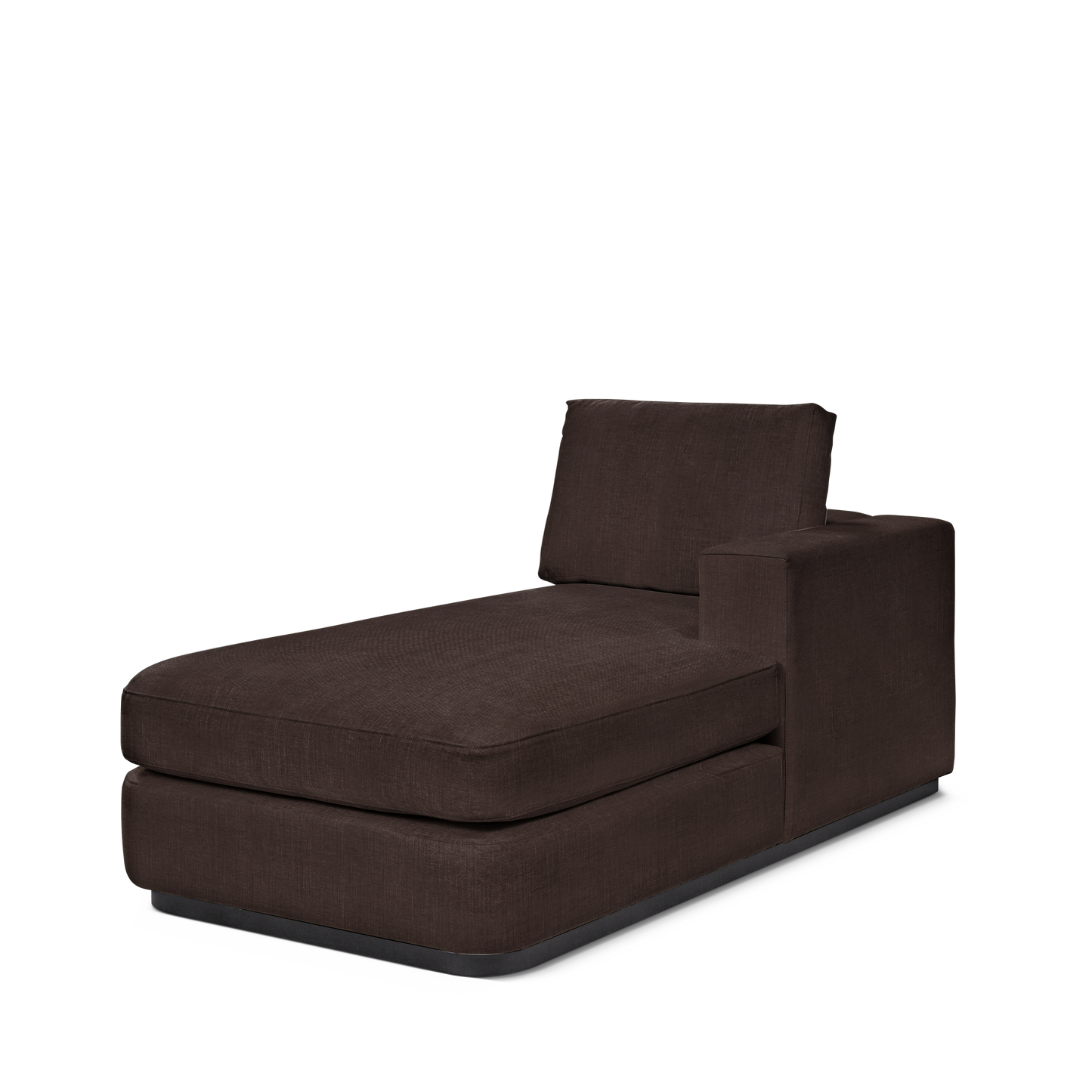 ATLAS 90 Lounge Bed arm rest right with linara brown textile