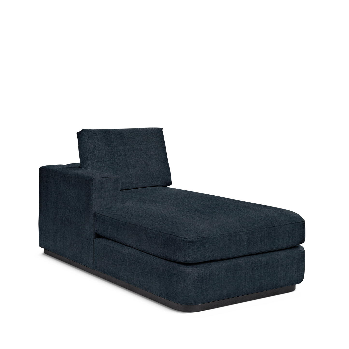 ATLAS 90 Lounge Bed arm rest left with linco dark blue textile 