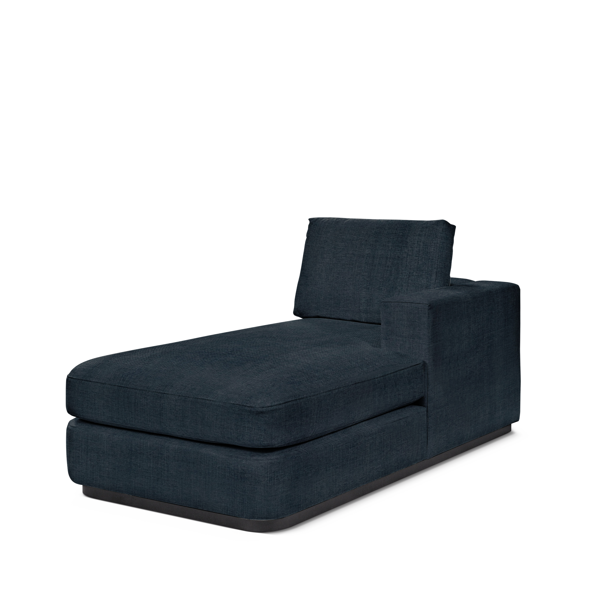 ATLAS 90 Lounge Bed arm rest right with linco dark blue textile