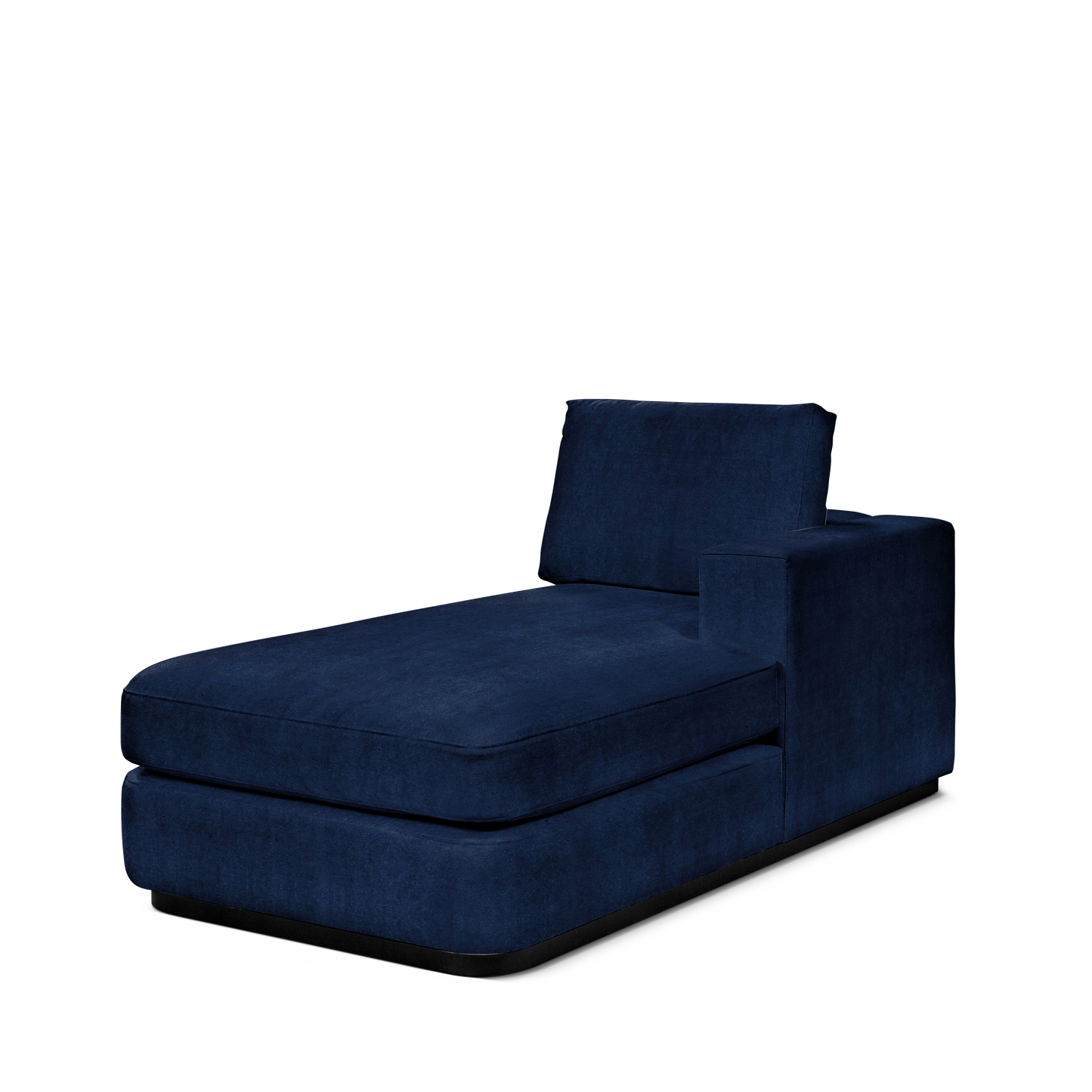 ATLAS 90 Lounge Bed arm rest right with London dark blue textile