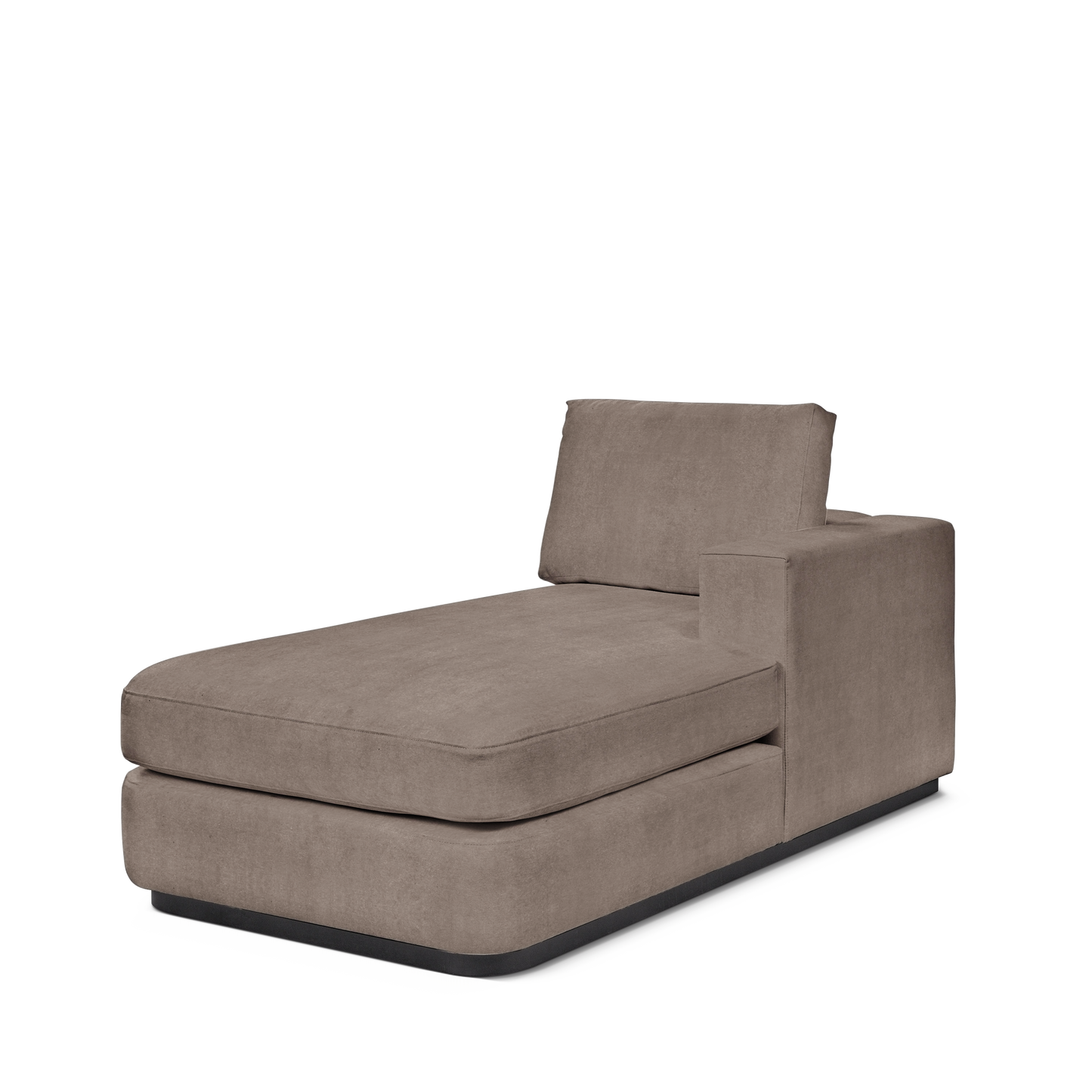 ATLAS 90 Lounge Bed arm rest right with London grey textile