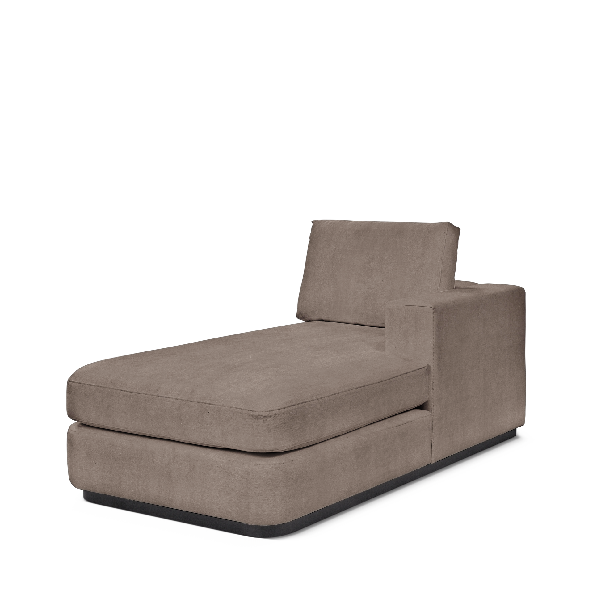 ATLAS 90 Lounge Bed arm rest right with London grey textile