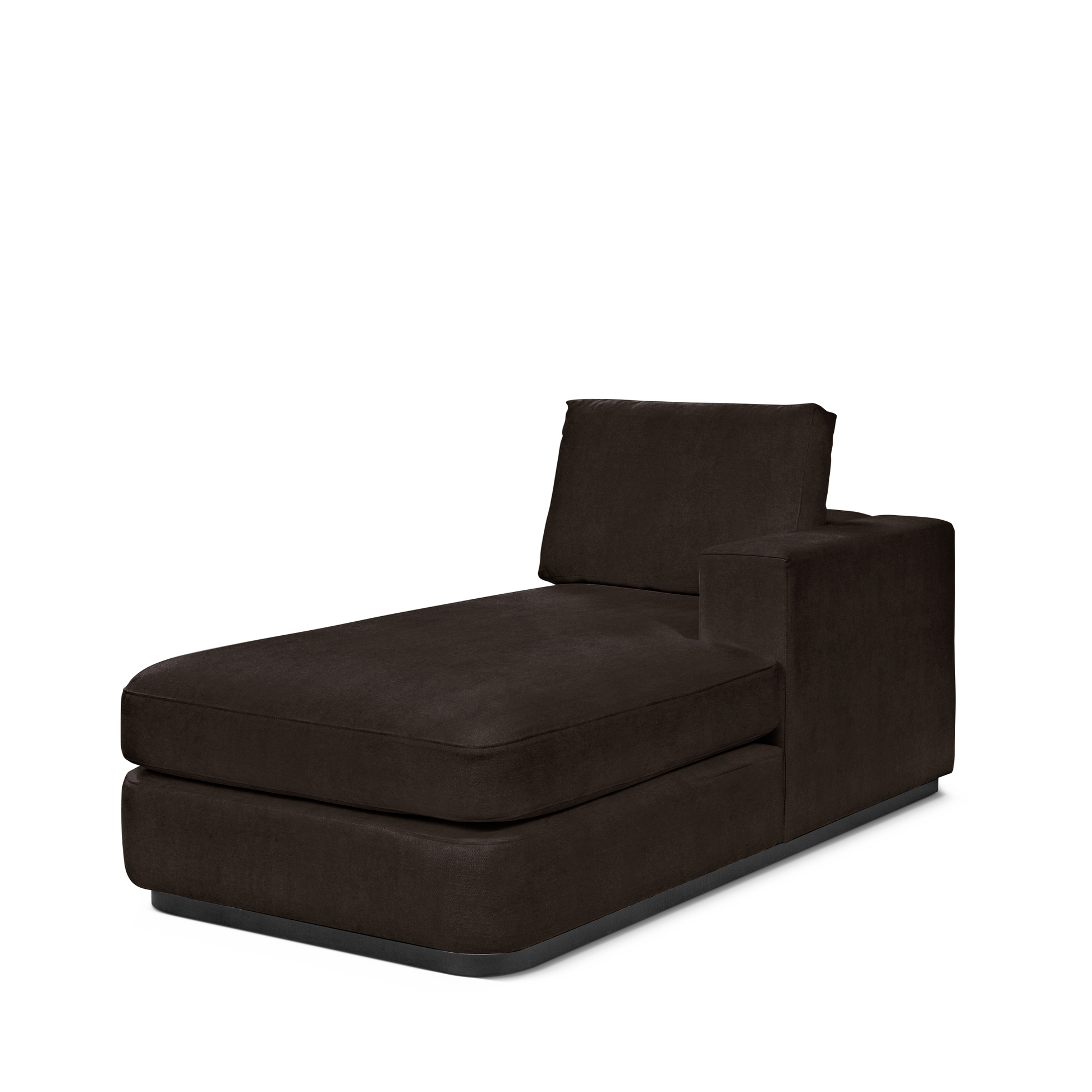 ATLAS 90 Lounge Bed arm rest right with London dark brown textile