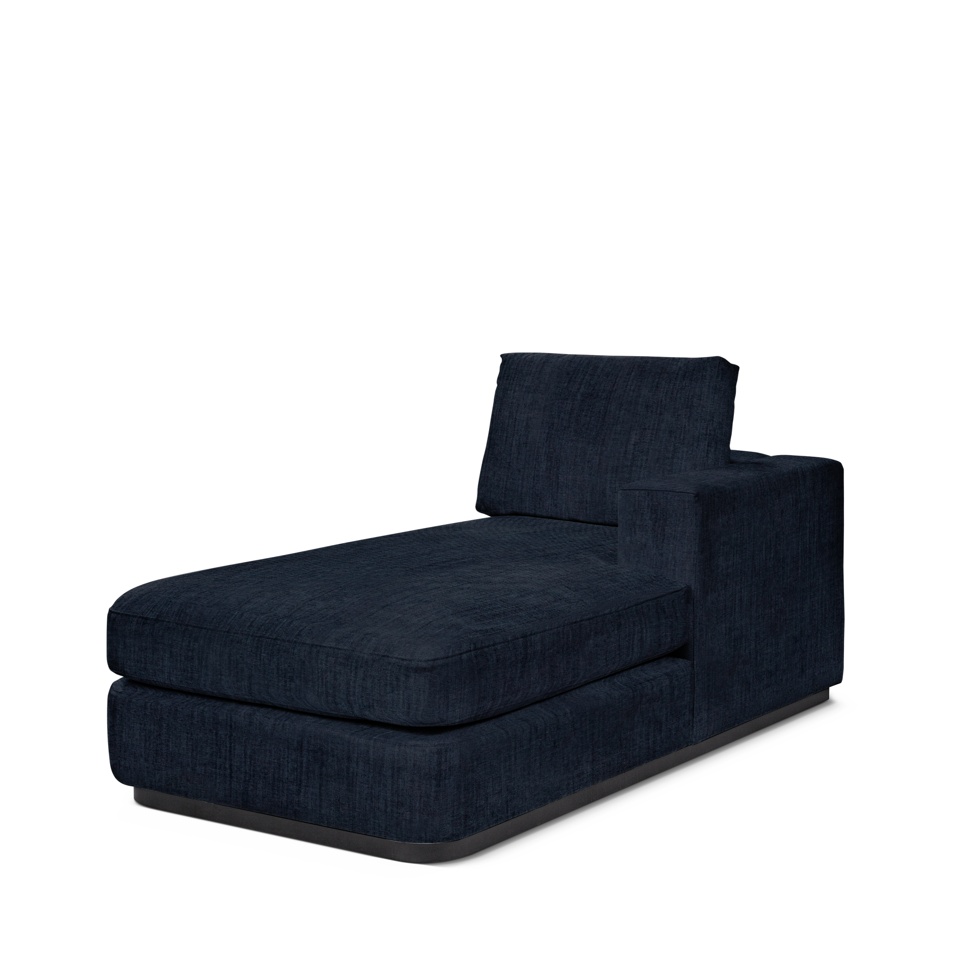 ATLAS 90 Lounge Bed arm rest right with dark blue textile