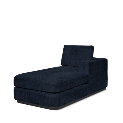 ATLAS 90 Lounge Bed arm rest right with dark blue textile