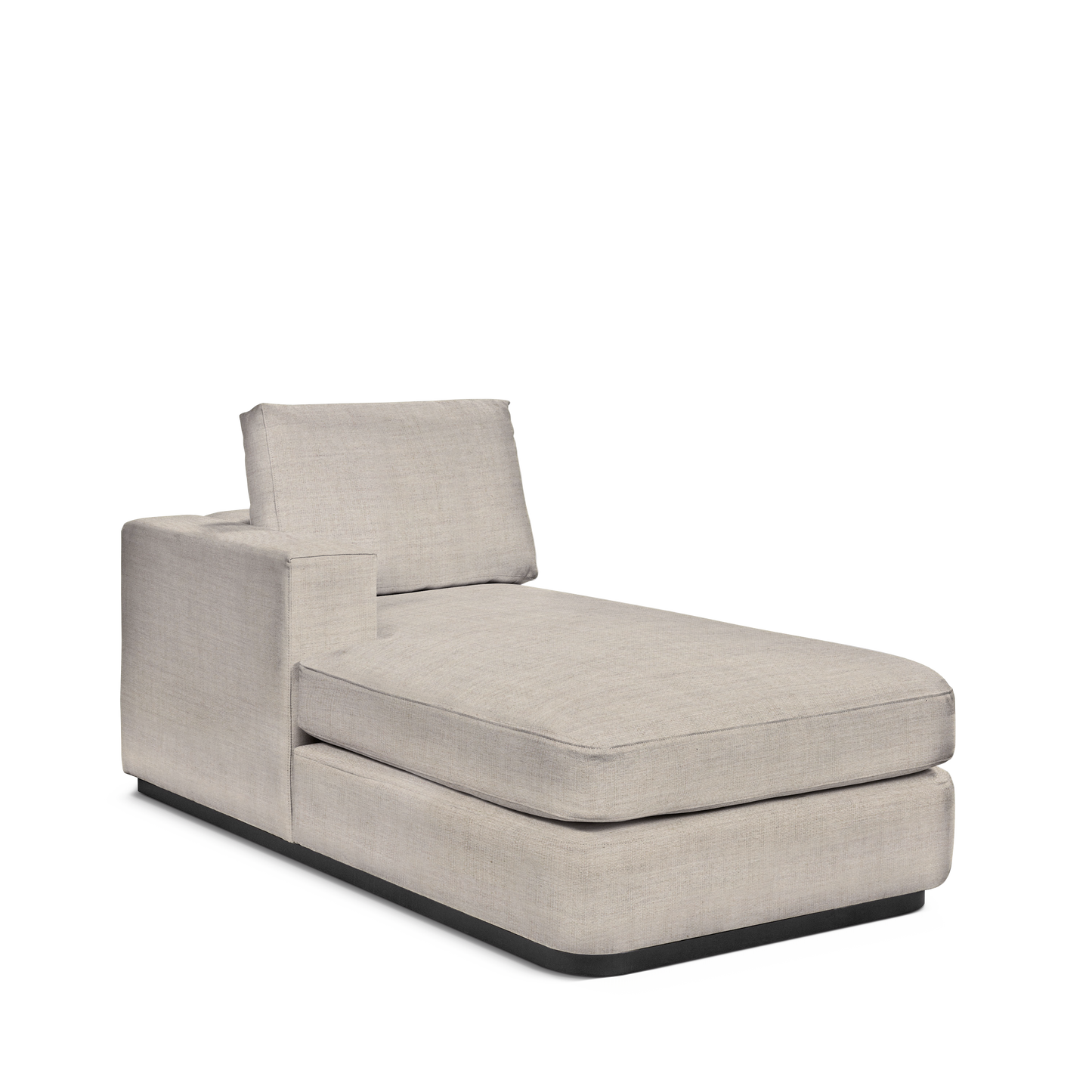 ATLAS 90 Lounge Bed arm rest left with taupe textile
