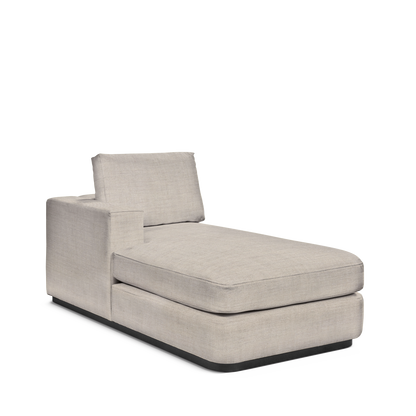 ATLAS 90 Lounge Bed arm rest left with taupe textile