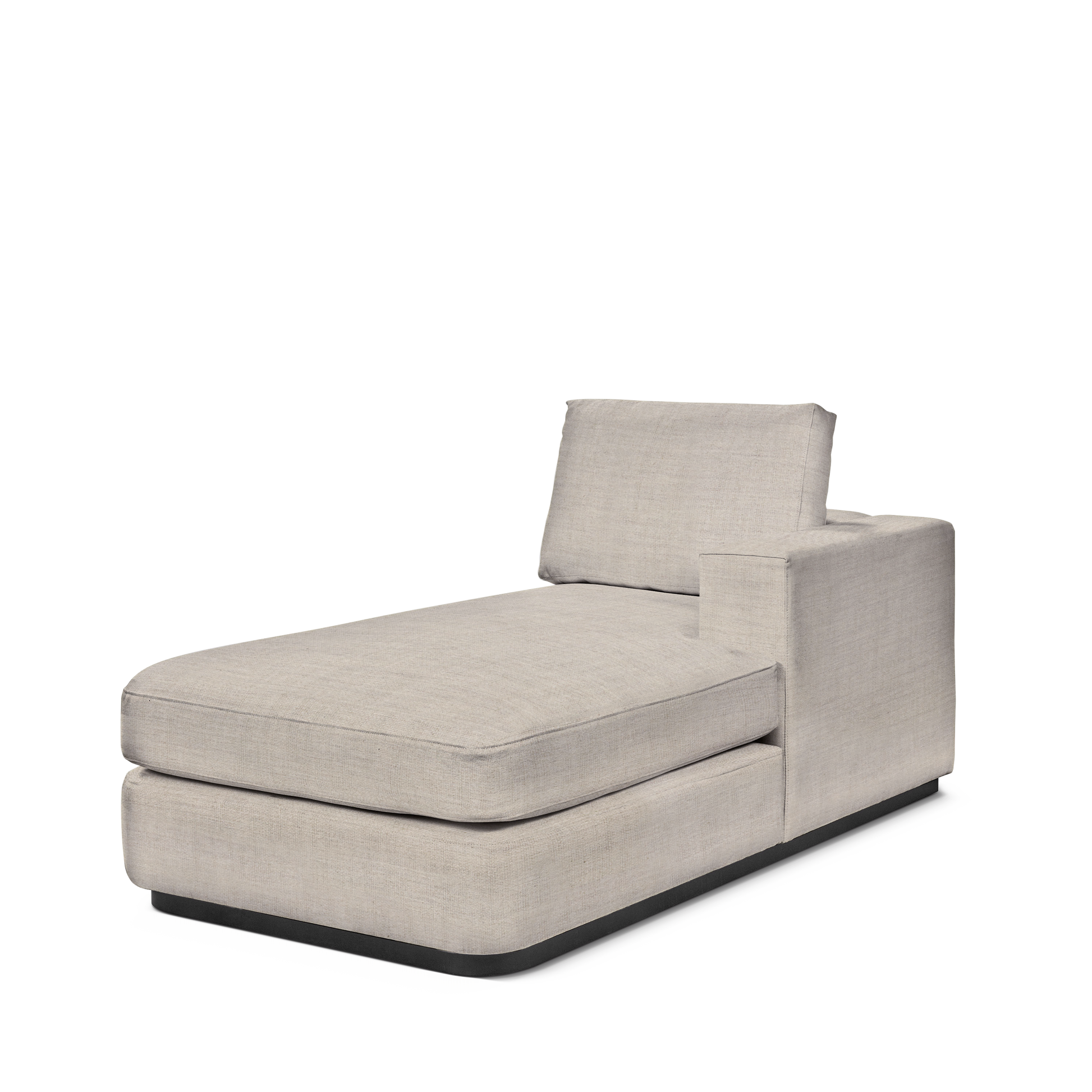 ATLAS 90 Lounge Bed arm rest right with taupe textile