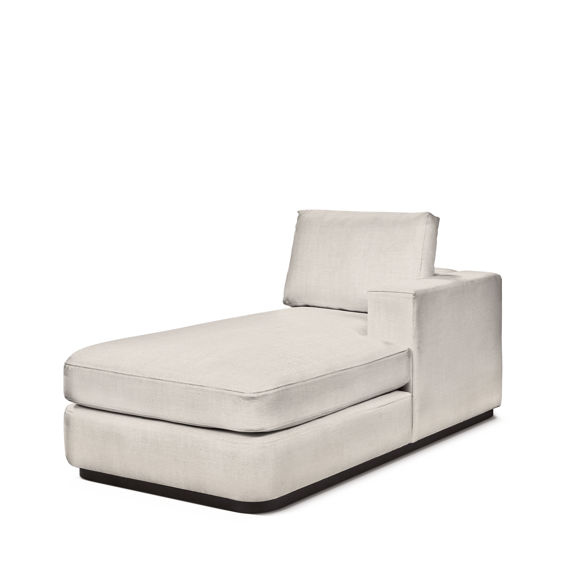 ATLAS 90 Lounge Bed arm rest right with light grey textile 