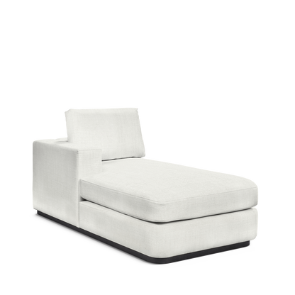 ATLAS 90 Lounge Bed arm rest left with Rocco white textile 