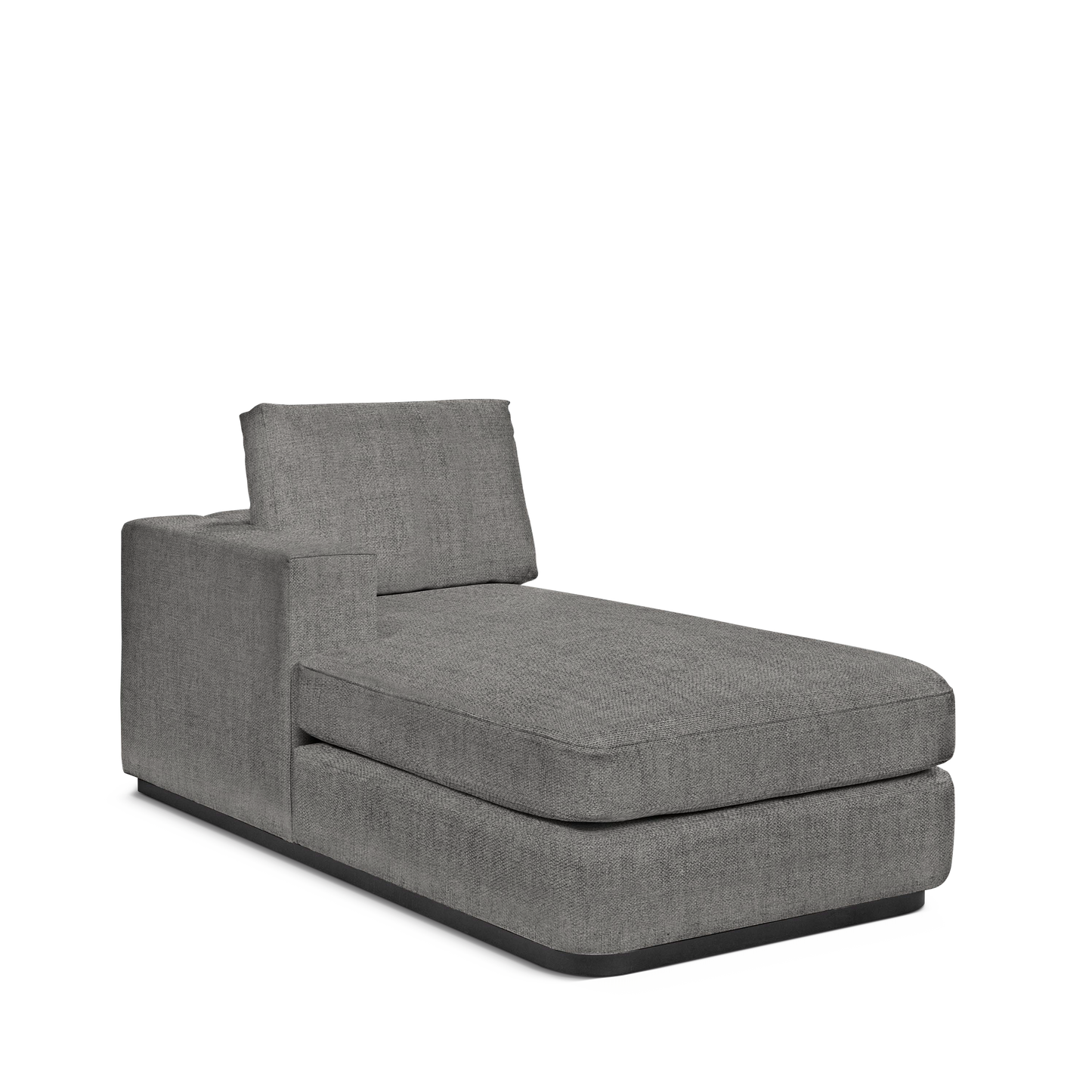 ATLAS 90 Lounge Bed arm rest left with dark grey textile