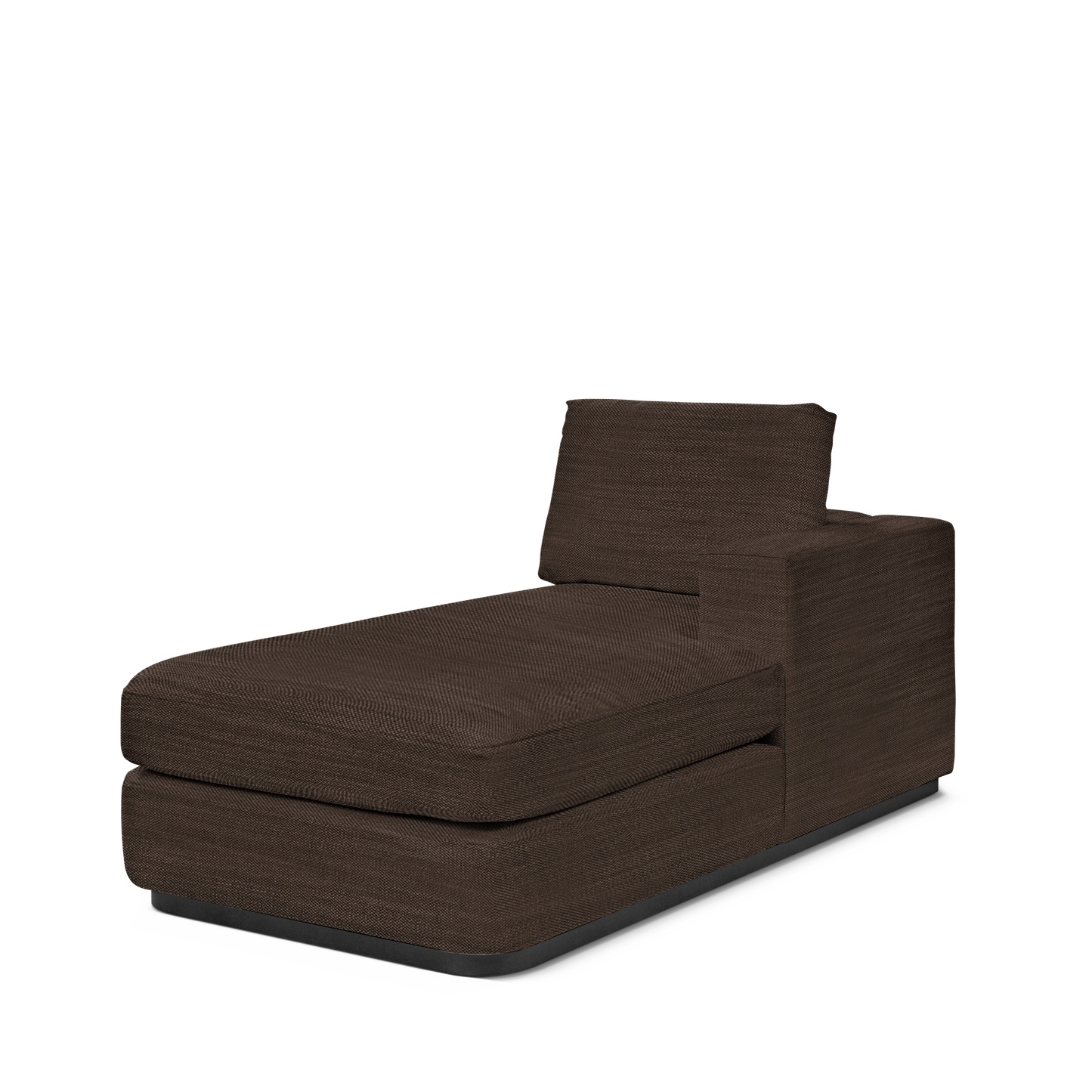 ATLAS 90 Lounge Bed arm rest right with Rocco brown textile