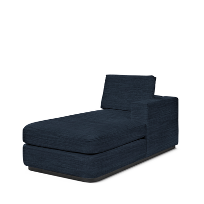 ATLAS 90 Lounge Bed arm rest right with Rocco dark blue textile