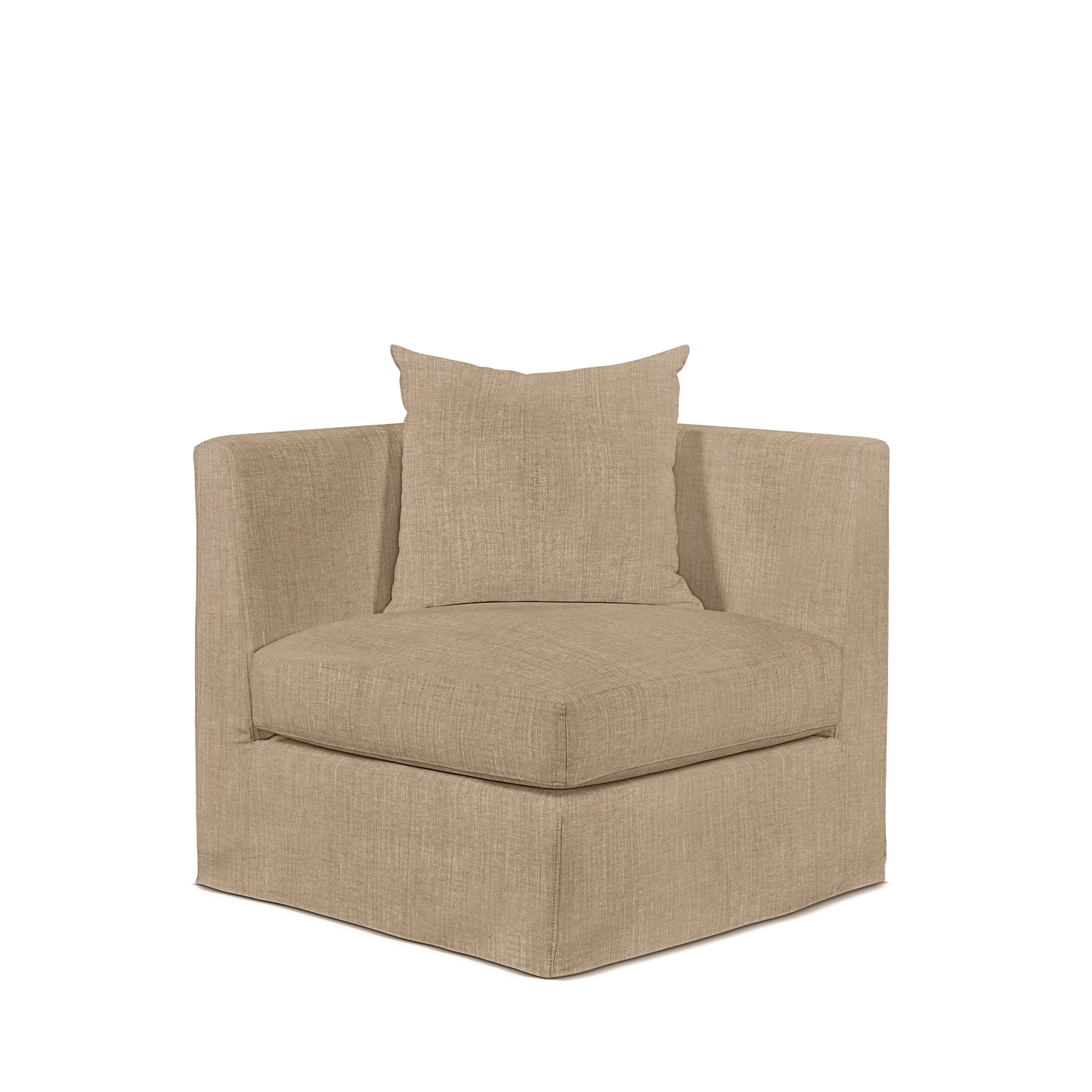 Front view Breathe armchair with khaki textile 