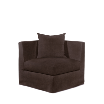 Breathe armchair with linara brown textile