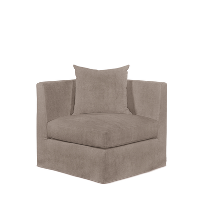 Front view Breathe armchair with london grey textile