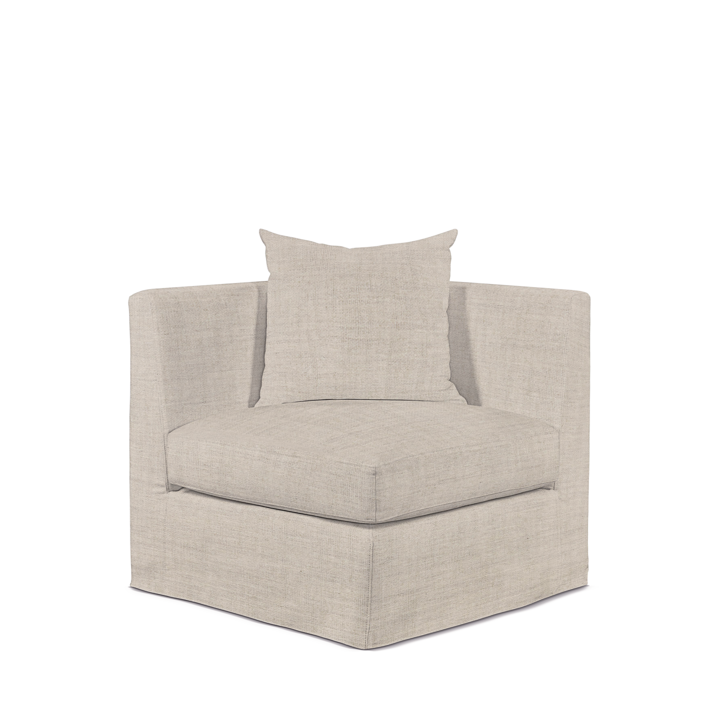 Front view Breathe armchair with taupe textile 