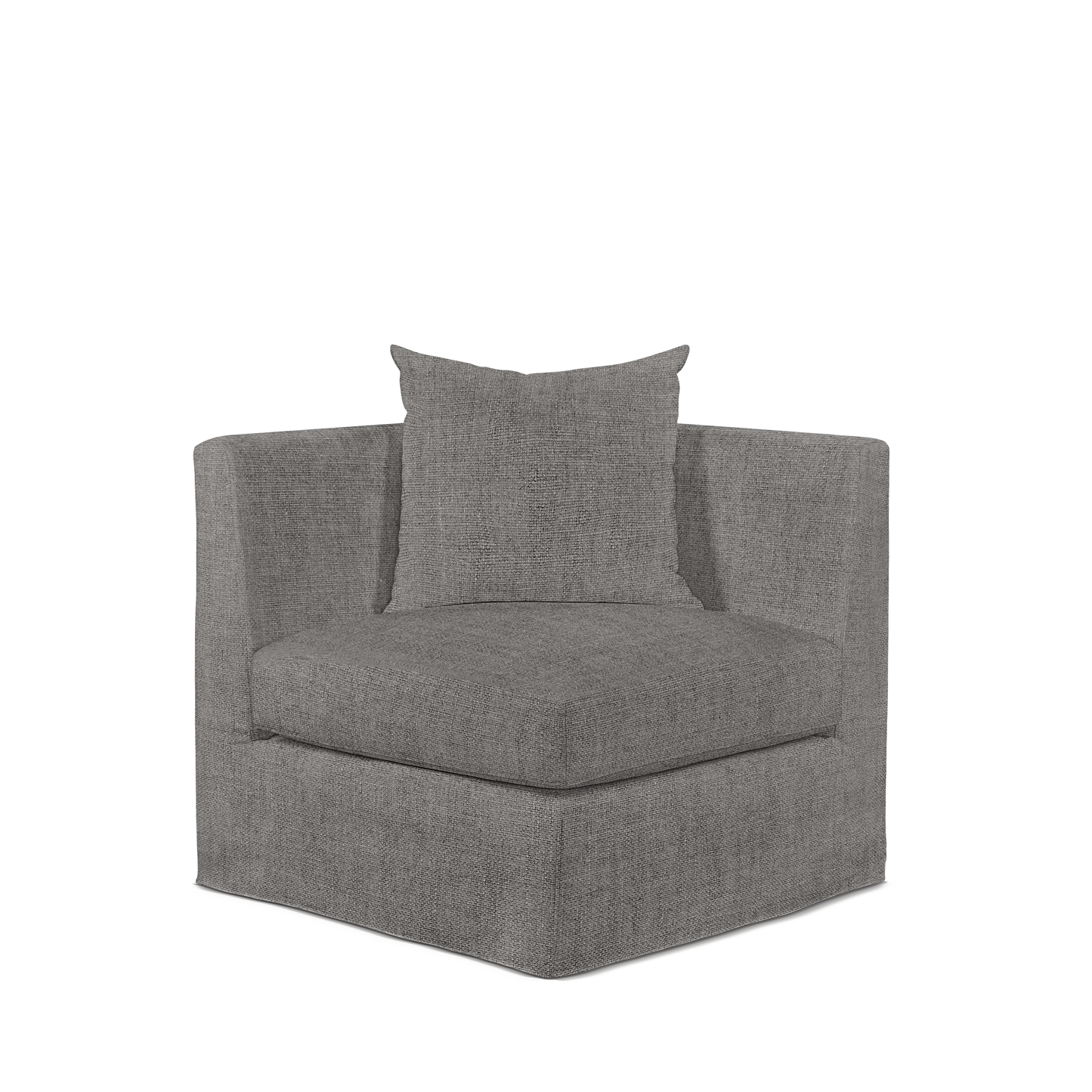 Front view Breathe armchair with Rocco dark grey textile
