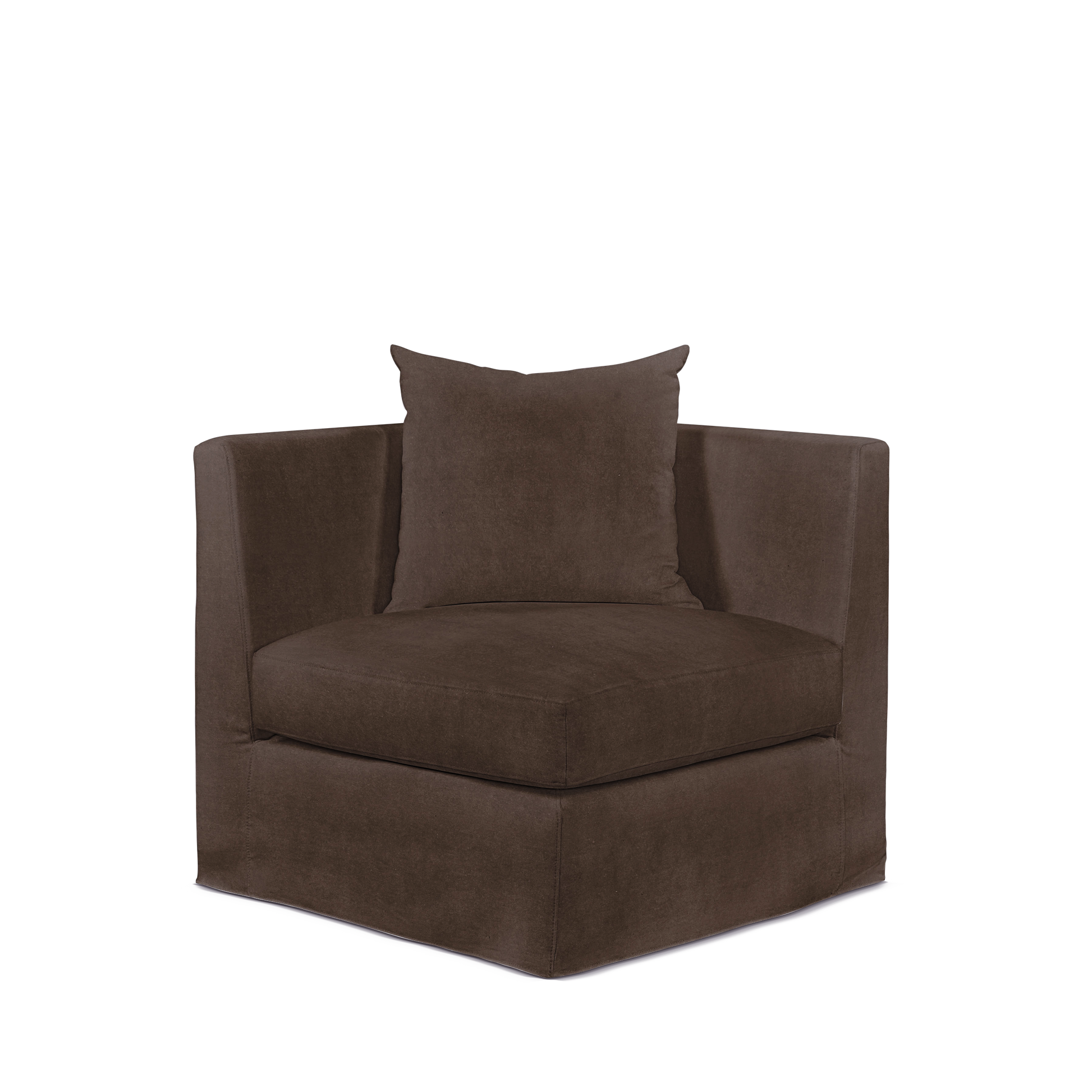 Breathe armchair with suede brown textile