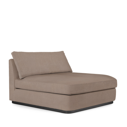 CALMA Lounge Bed with light brown textile 