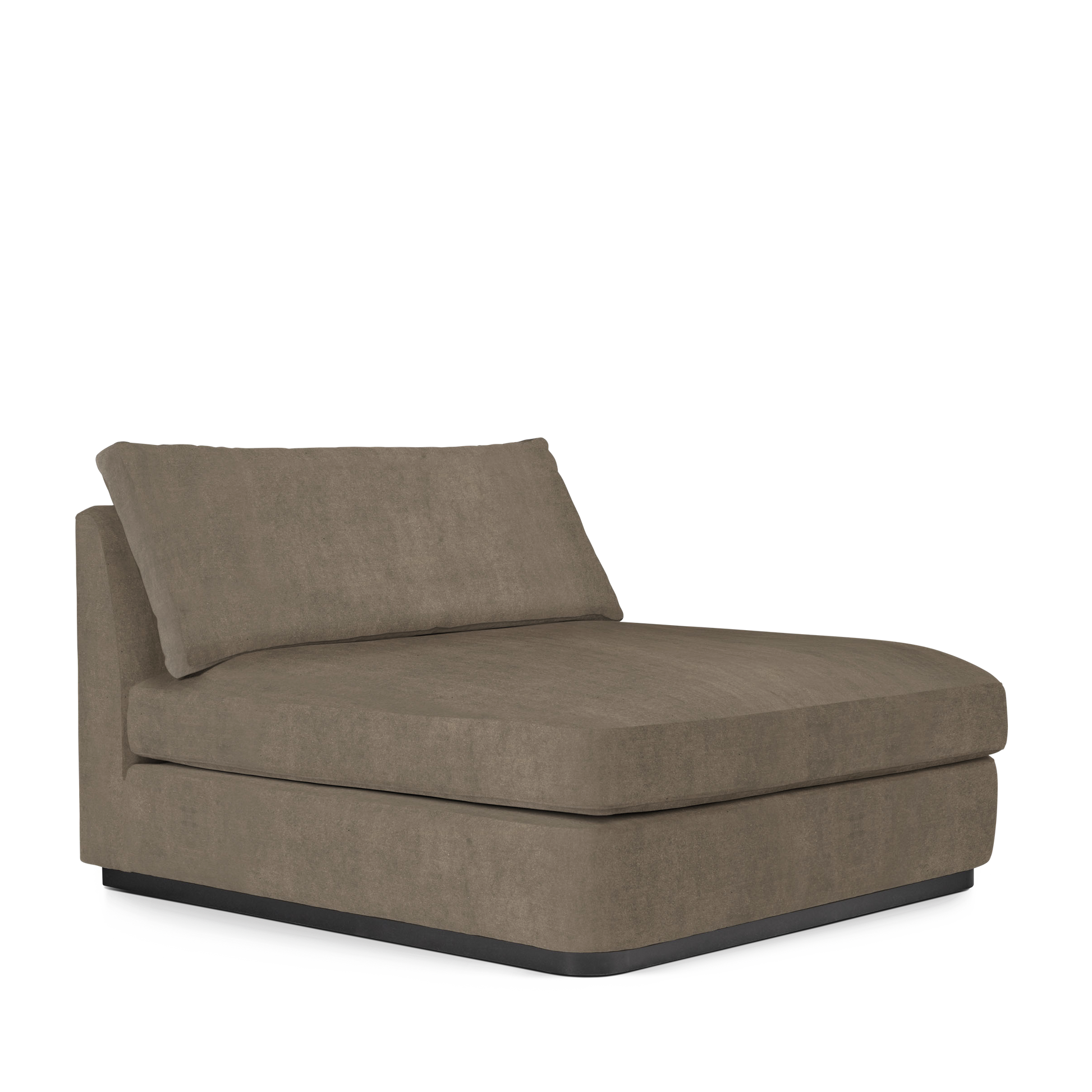 CALMA Lounge Bed with suede grey textile 