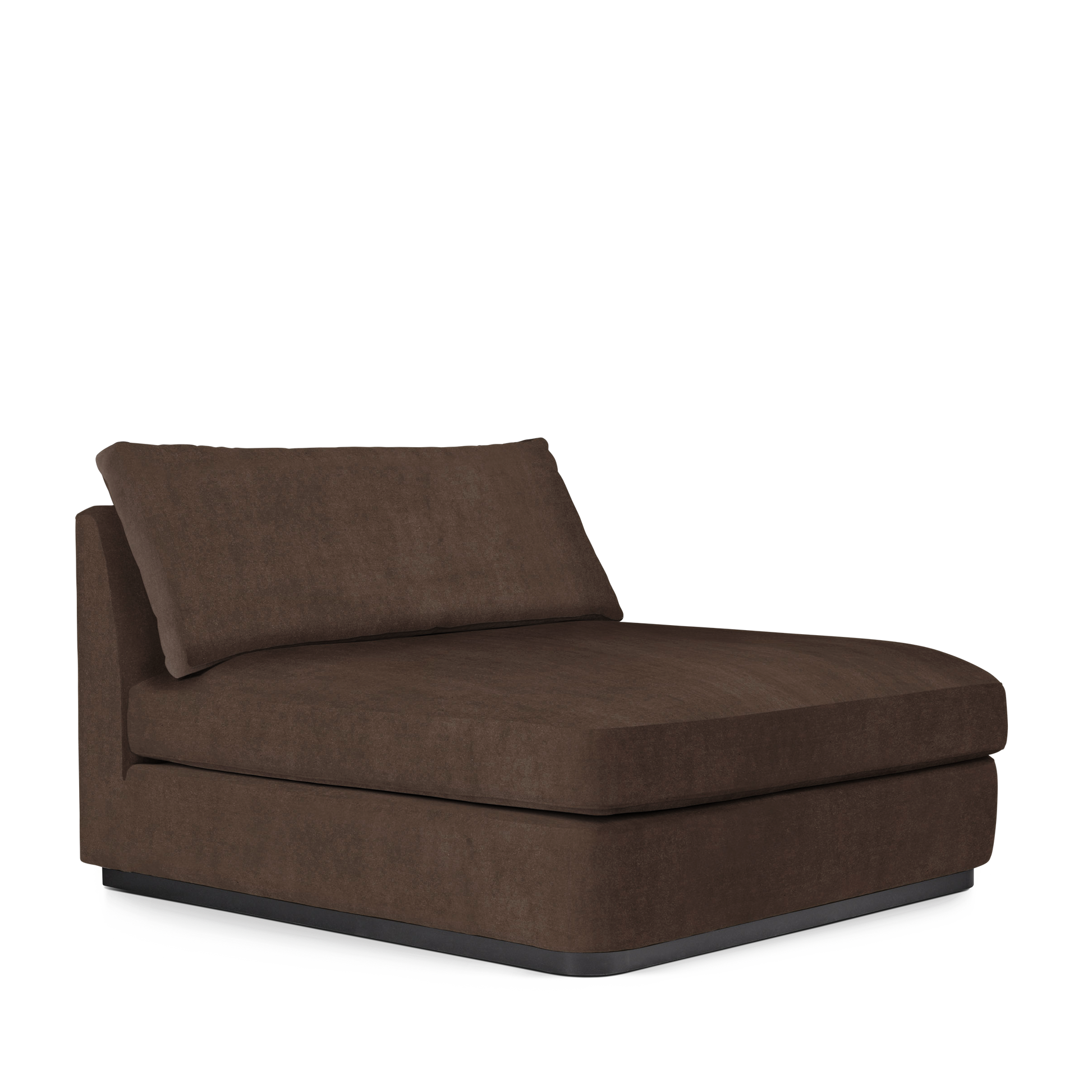 CALMA Lounge Bed with suede brown textile 