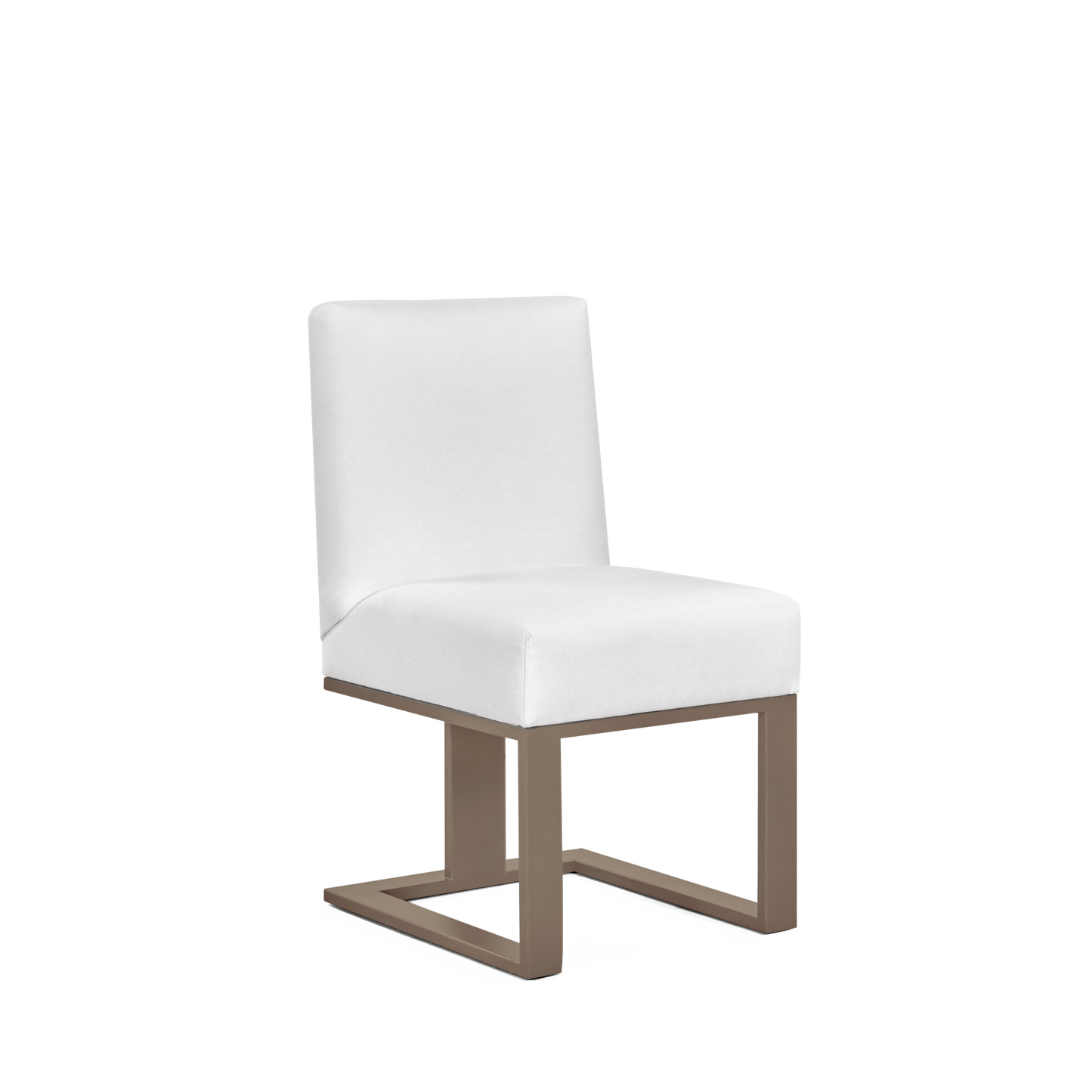 Len chair with linara white textile and champagne wood legs 