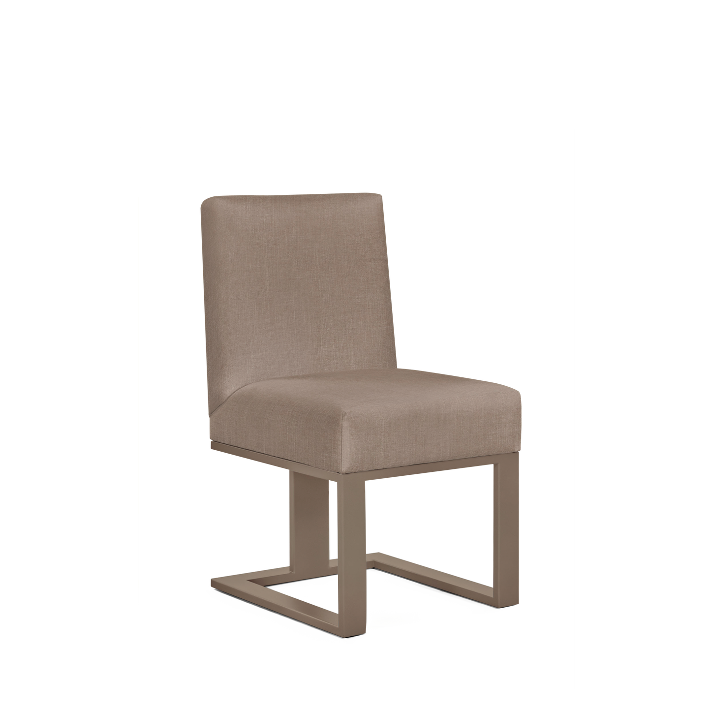 Len Chair with linara light brown textile and champagne wood legs 