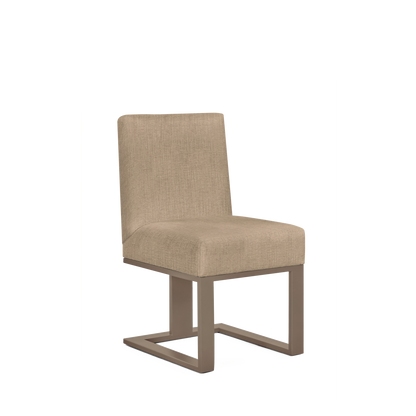 Len chair with khaki textile and champagne wood legs 