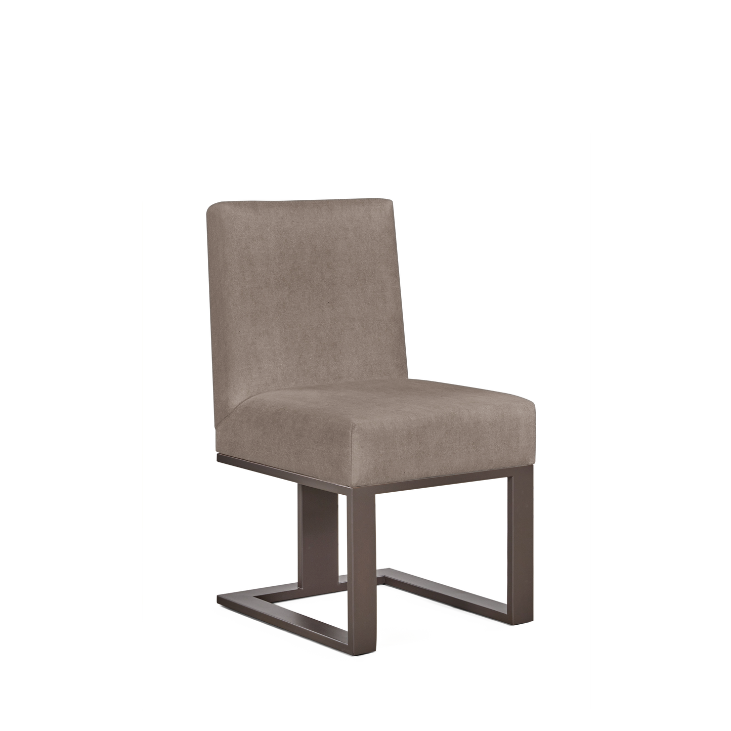 Len chair with London grey textile and moka wood legs 