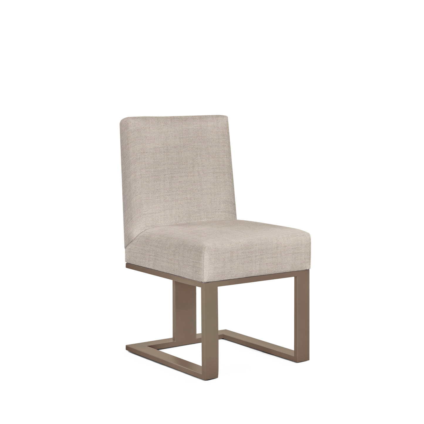 Len chair with taupe textile and champagne wood legs 