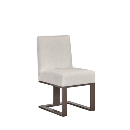 Len chair with light grey textile and moka wood legs 