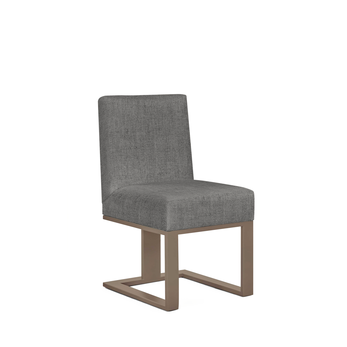 Len chair with Rocco dark grey textile and champagne wood legs 