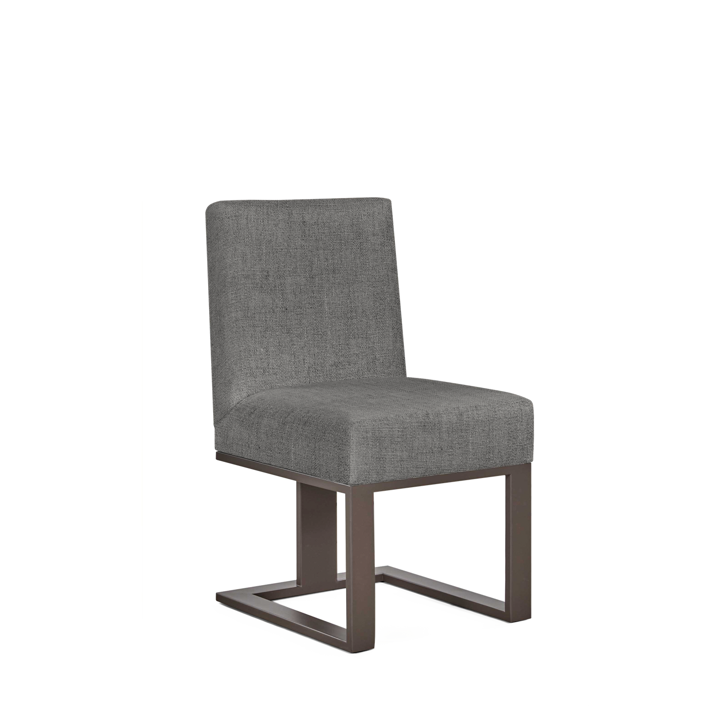 Len Chair with Rocco dark grey textile and moka wood legs 