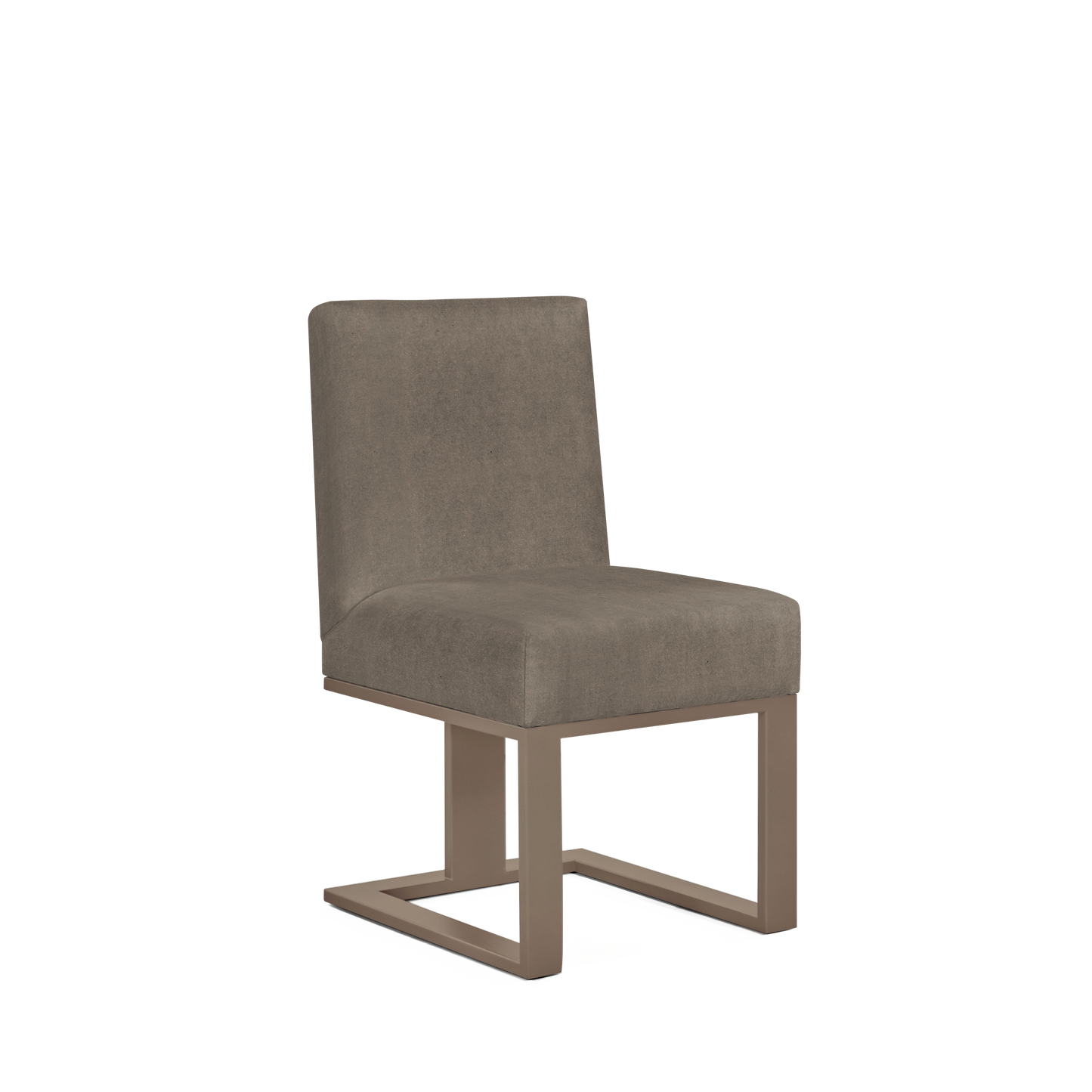 Len chair with suede grey textile and champagne wood legs 