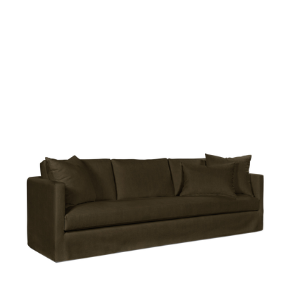 NIDO 4-seater sofa with dark brown textile 