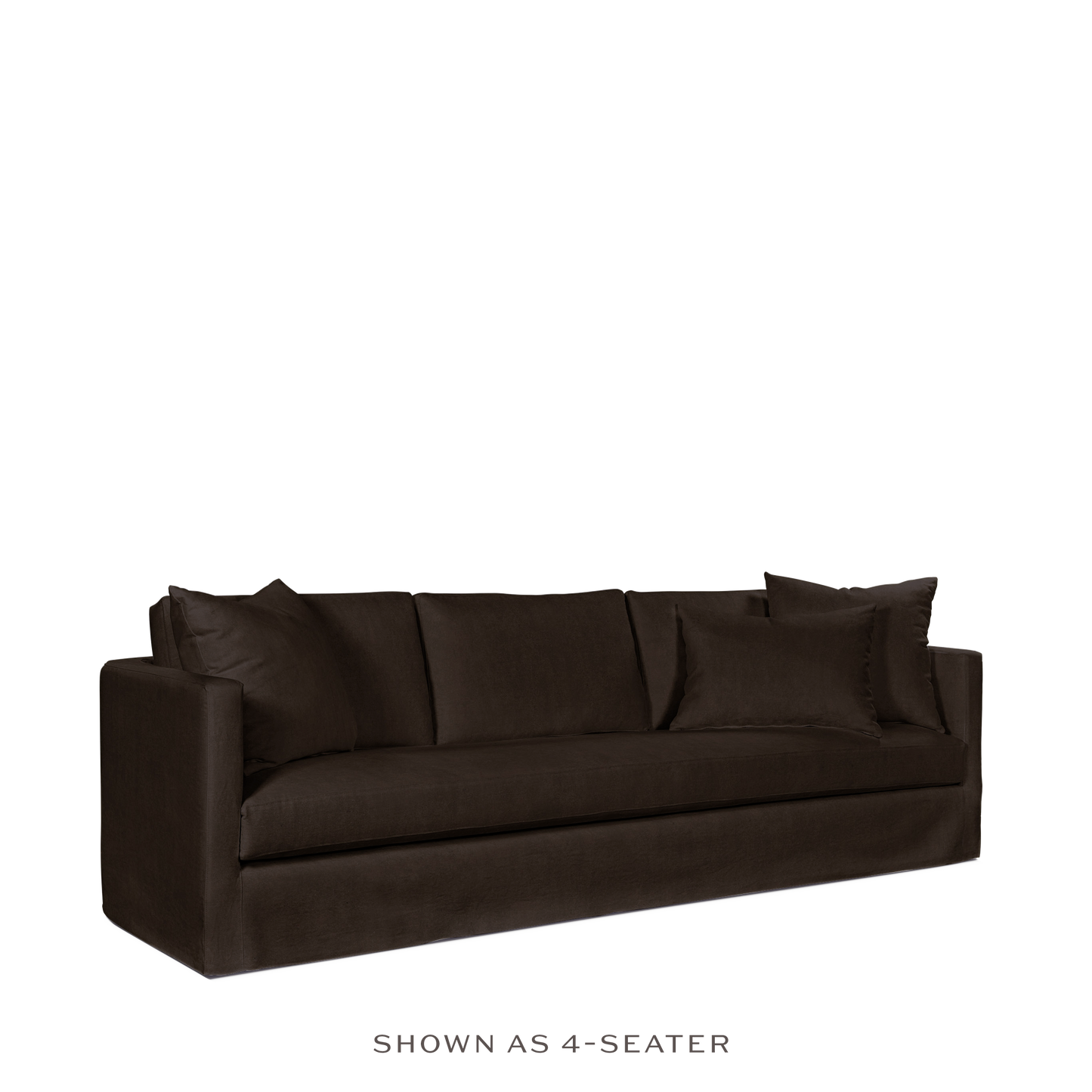 NIDO 3,5-seater sofa with dark brown textile 