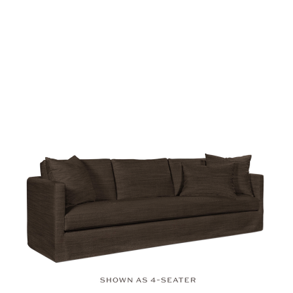 NIDO 3,5-seater sofa with brown textile 