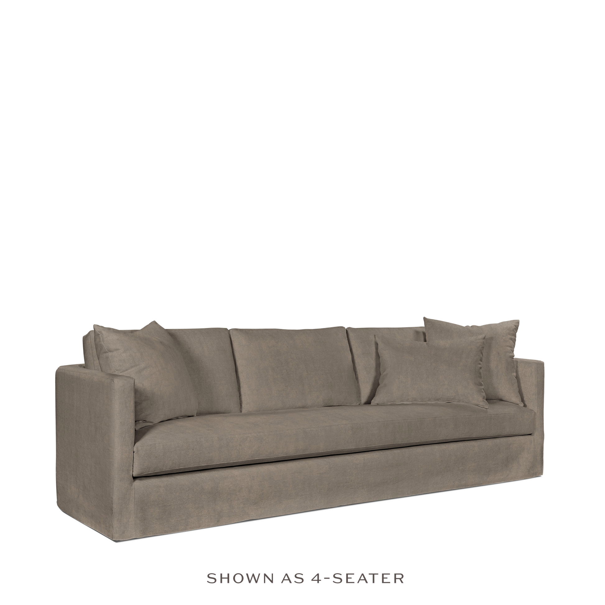 NIDO 3,5-seater sofa with suede grey textile 