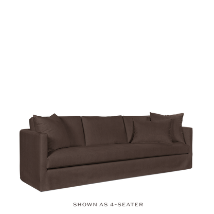 NIDO 3,5-seater sofa with suede brown textile 
