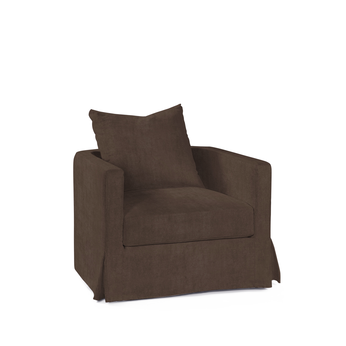 NIDO ARMCHAIR with suede brown textile 